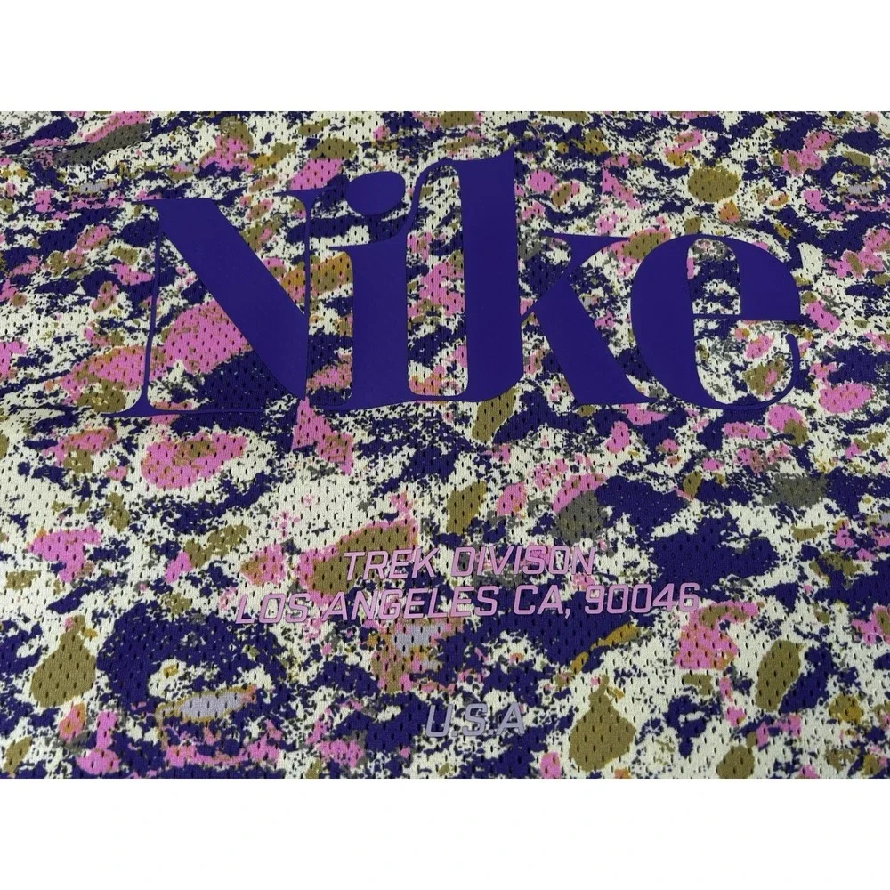 Nike Shirt Trek Division Men's Large Psychic Purple Mesh Hawaiian Button Dri Fit - Picture 9 of 10